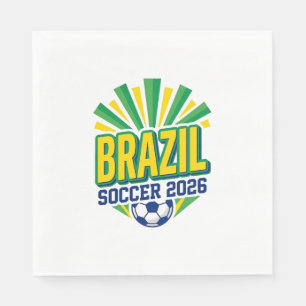 Serviette En Papier Typographie de pays gras football Brésil 2026