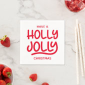 Serviette En Papier Typographie de Red Holly Jolly (En situation)