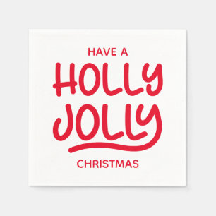 Serviette En Papier Typographie de Red Holly Jolly
