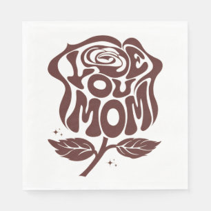 Serviette En Papier Typographie de rose pour maman que j'aime