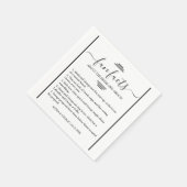 Serviette En Papier Typographie de script noir moderne Fun Faits maria (Coin)