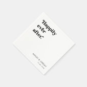 Serviette En Papier Typographie De Script Rétro Heureux Jamais Après L (Coin)