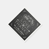 Serviette En Papier Typographie de tableau moderne Mariage Napkins (Coin)