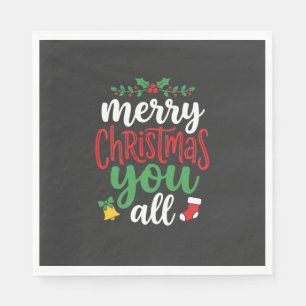 Serviette En Papier Typographie de vacances joyeux Noël à tous