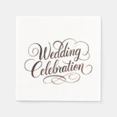 Serviette En Papier Typographie du Mariage Mocha Mousse (Devant)