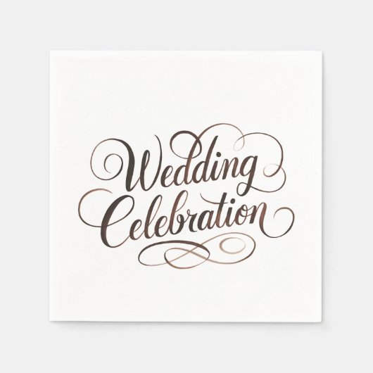 Serviette En Papier Typographie du Mariage Mocha Mousse (Devant)