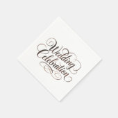 Serviette En Papier Typographie du Mariage Mocha Mousse (Coin)
