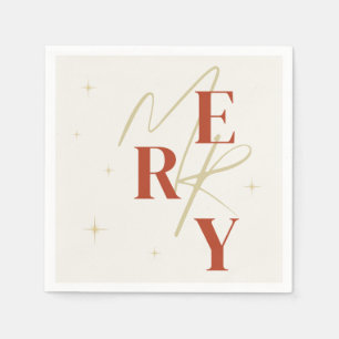 Serviette En Papier Typographie élégante de Joyeux Noël