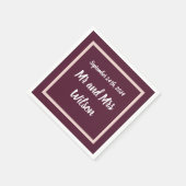 Serviette En Papier Typographie Élégante Moderne sur Or Rose Violet (Coin)