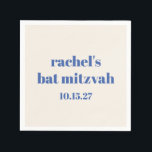 Serviette En Papier Typographie en gras bleu ivoire Bat mitzvah person<br><div class="desc">Typographie en gras bleu ivoire Cuite Bat mitzvah serviettes</div>