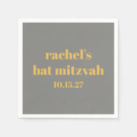 Typographie en gras gris jaune Bat mitzvah personn