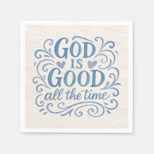 Serviette En Papier Typographie fantaisiste Dieu est Bon
