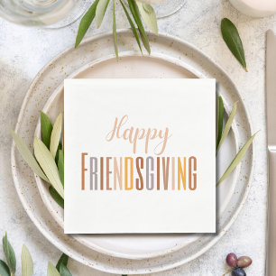 Serviette En Papier Typographie Friendsgiving Thanksgiving automne ami