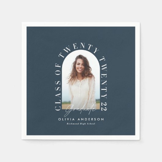 Serviette En Papier Typographie géométrique moderne diplôme d'arc phot (Devant)