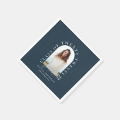 Serviette En Papier Typographie géométrique moderne diplôme d'arc phot (Coin)