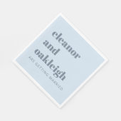 Serviette En Papier Typographie Gras Mariage Moderne Bleu Simple (Coin)