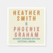 Serviette En Papier Typographie Gras Rétro Mariage Personnalisé (Devant)