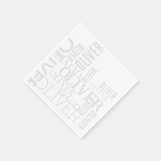 Serviette En Papier Typographie gris pâle foncé blanc (Coin)