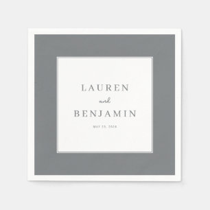 Serviette En Papier Typographie grise minimaliste