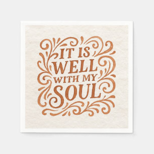 Serviette En Papier Typographie Il est bien avec mon âme