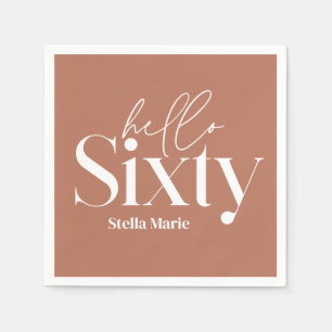 Serviette En Papier Typographie minimaliste moderne terracotta 60e ann