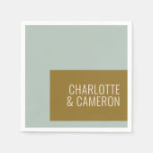 Serviette En Papier Typographie moderne audacieuse Mariage bleu et oli (Devant)