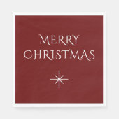 Serviette En Papier Typographie moderne de Noël élégante Rouge (Devant)