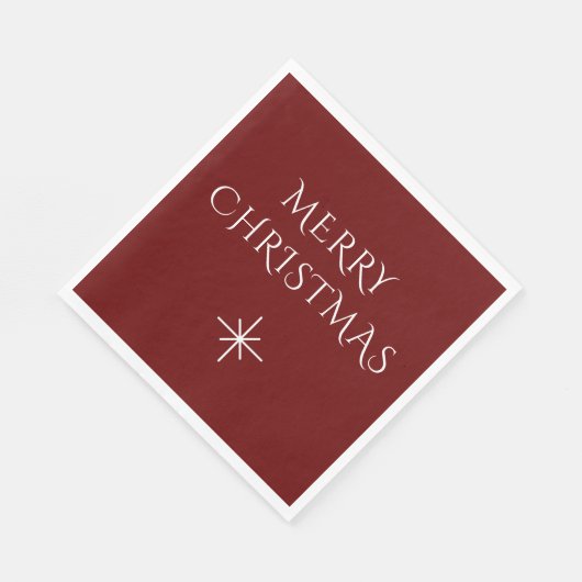 Serviette En Papier Typographie moderne de Noël élégante Rouge (Coin)