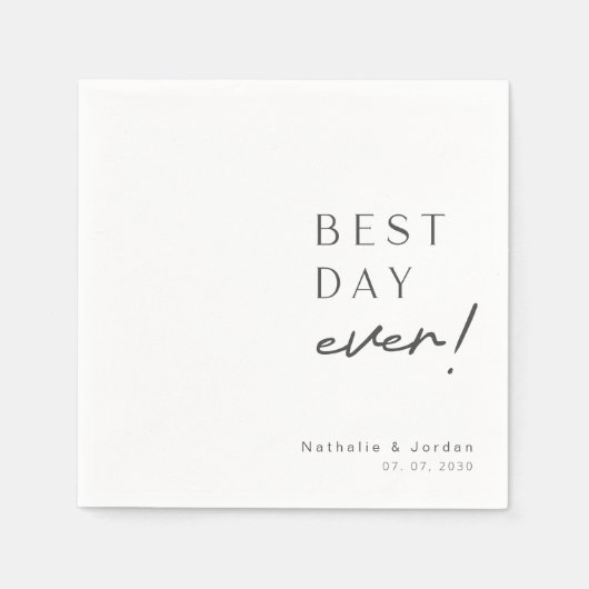 Serviette En Papier Typographie moderne et élégante Meilleur Mariage d (Devant)