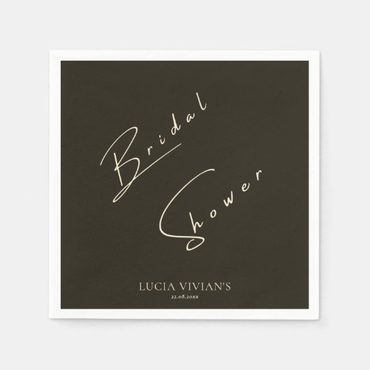 Serviette En Papier Typographie Moderne Et Papeterie Mariage (Devant)