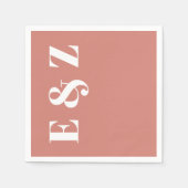 Serviette En Papier Typographie moderne Gras Mariage Terracotta (Devant)