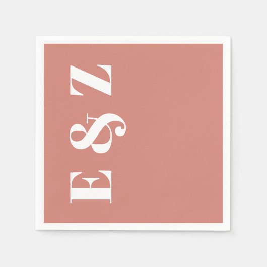 Serviette En Papier Typographie moderne Gras Mariage Terracotta (Devant)