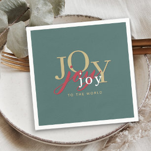 Serviette En Papier Typographie moderne Joie au monde Noël