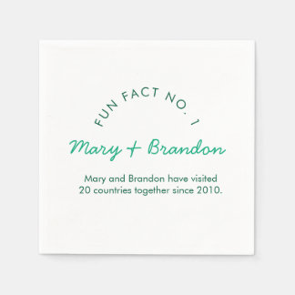 Serviette En Papier Typographie Moderne Minimaliste Mariage Faits Amus