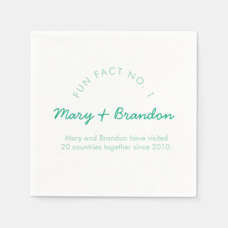 Serviette En Papier Typographie Moderne Minimaliste Mariage Faits Amus