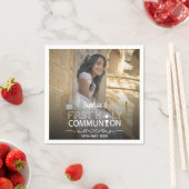 Serviette En Papier Typographie moderne Première communion sainte (En situation)