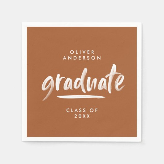 Serviette En Papier Typographie moderne terre cuite graduation parry c (Devant)
