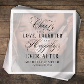 Serviette En Papier Typographie photo Mariage noir et blanc