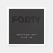 Typographie Rétro Moderne Noir 40e Anniversaire