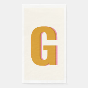 Serviette En Papier Typographie Rétro Monogramme Personnalisé Initial 