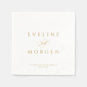 Serviette En Papier Typographie romantique personnalisable Mariage d'o (Devant)