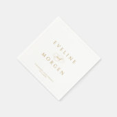 Serviette En Papier Typographie romantique personnalisable Mariage d'o (Coin)