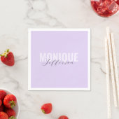 Serviette En Papier Typographie & Script Lilac Lavender Monogramme (En situation)