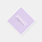 Serviette En Papier Typographie & Script Lilac Lavender Monogramme (Coin)