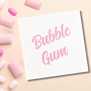 Serviette En Papier Typographie Simple Bubble Gum Rose Fête d'annivers