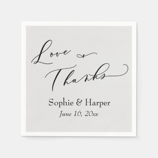 Serviette En Papier Typographie simple de luxe en écriture manuscrite (Devant)