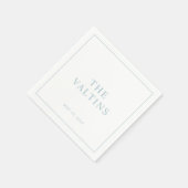 Serviette En Papier Typographie simple Dusty Mariage bleu serviettes (Coin)