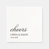 Serviette En Papier Typographie simple élégante Mariage personnalisé (Devant)