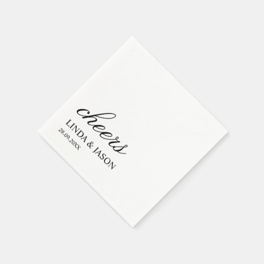 Serviette En Papier Typographie simple élégante Mariage personnalisé (Coin)