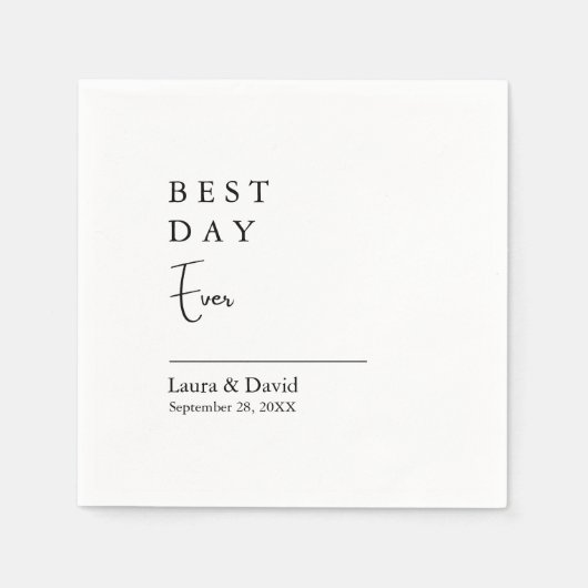 Serviette En Papier Typographie simple et élégante Mariage moderne (Devant)